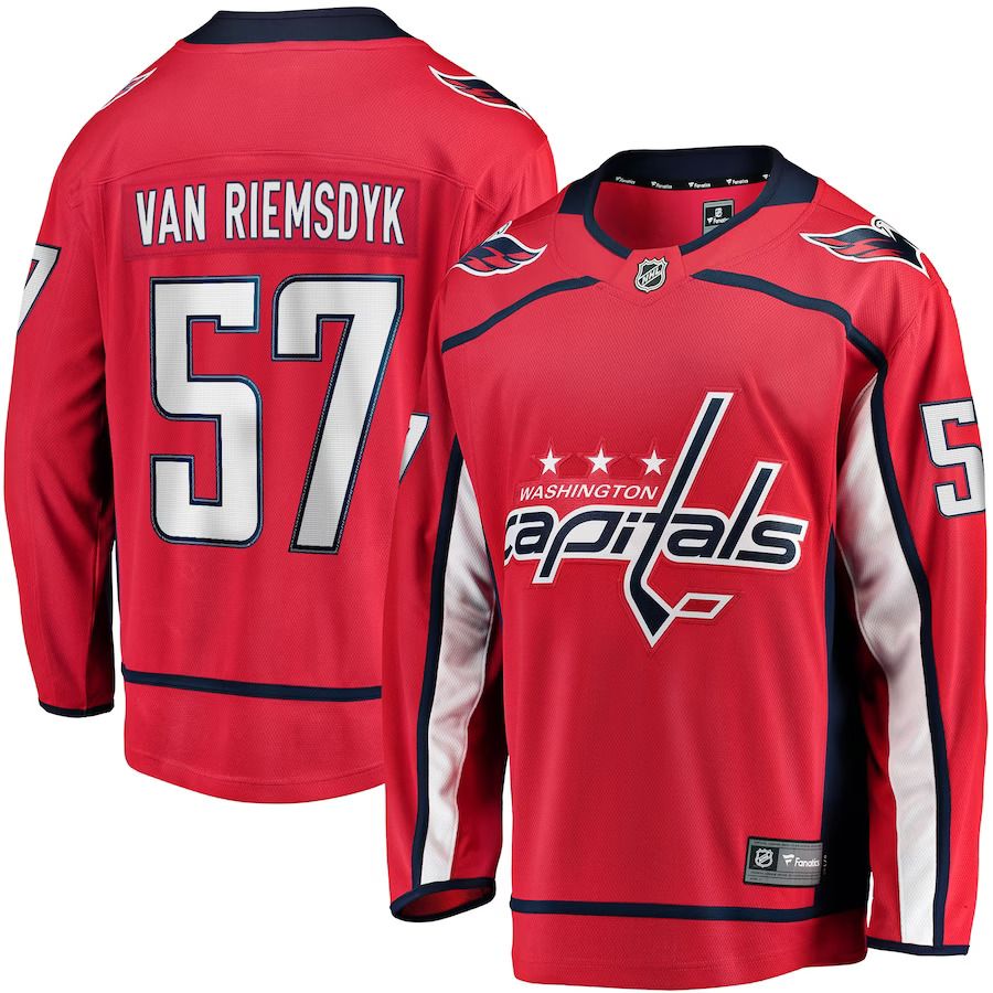 Men Washington Capitals #57 Trevor van Riemsdyk Fanatics Branded Red Home Breakaway NHL Jersey